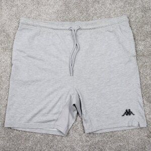 Kappa Sweat Shorts Men‎ Large Gray Drawstring 100% Cotton Athleisure w/ 7" insea